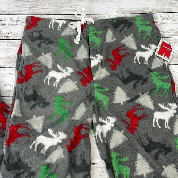 HOLIDAY REINDEER PAJAMA PANTS SZ L - Picture 1 of 6